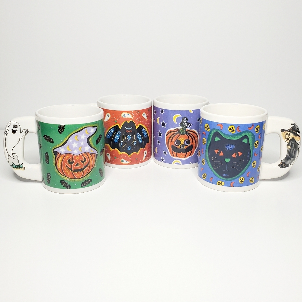4 Halloween Inspired Ceramic Coffee Mugs
